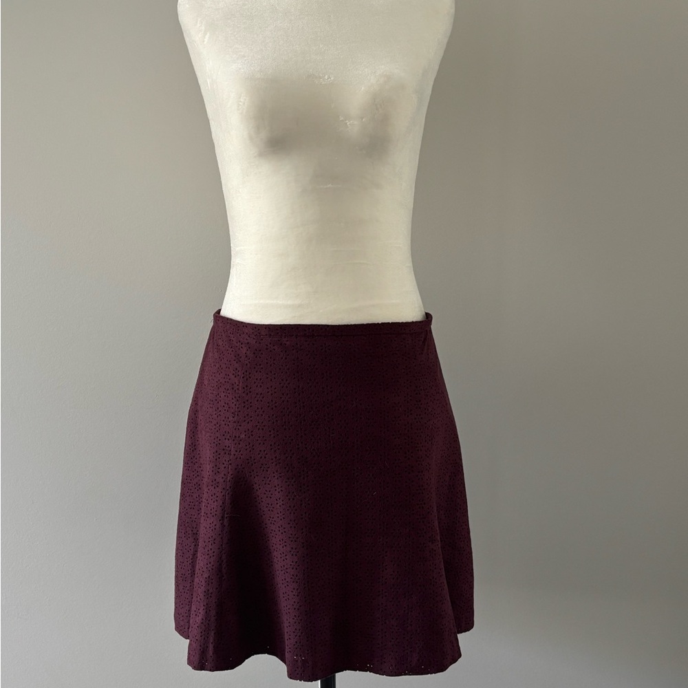 Express Deep Burgundy Skater Skirt